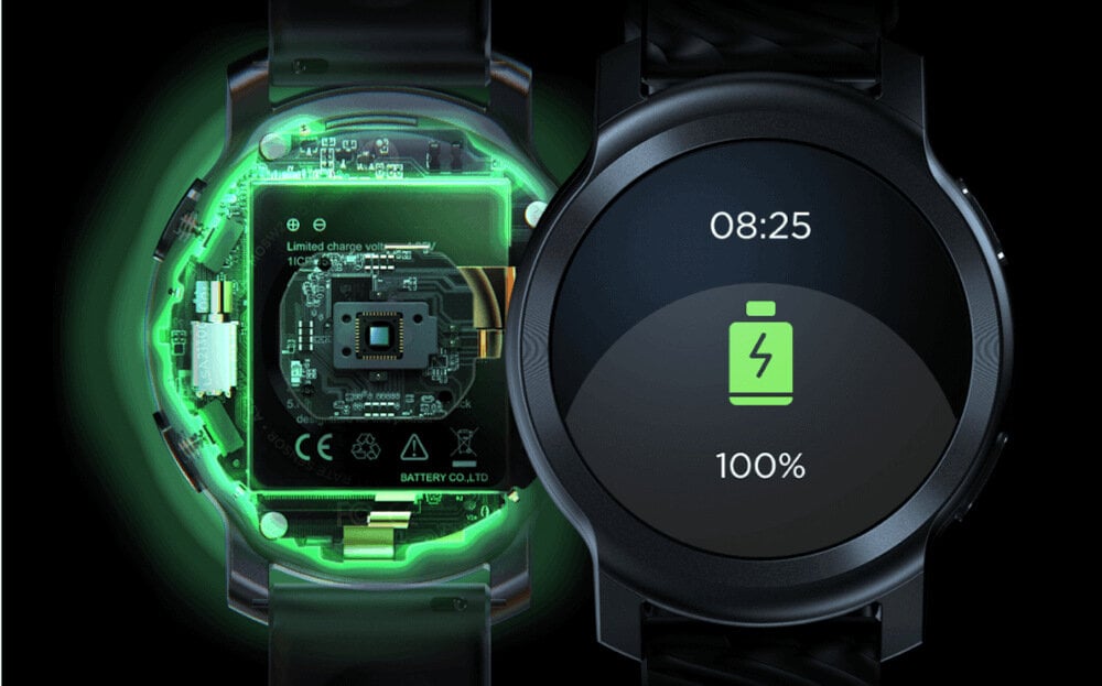 Smartwatch MOTOROLA Moto Watch 100 Czarny ekran bateria czujniki zdrowie sport pasek ładowanie pojemność rozdzielczość łączność sterowanie krew puls rozmowy smartfon aplikacja