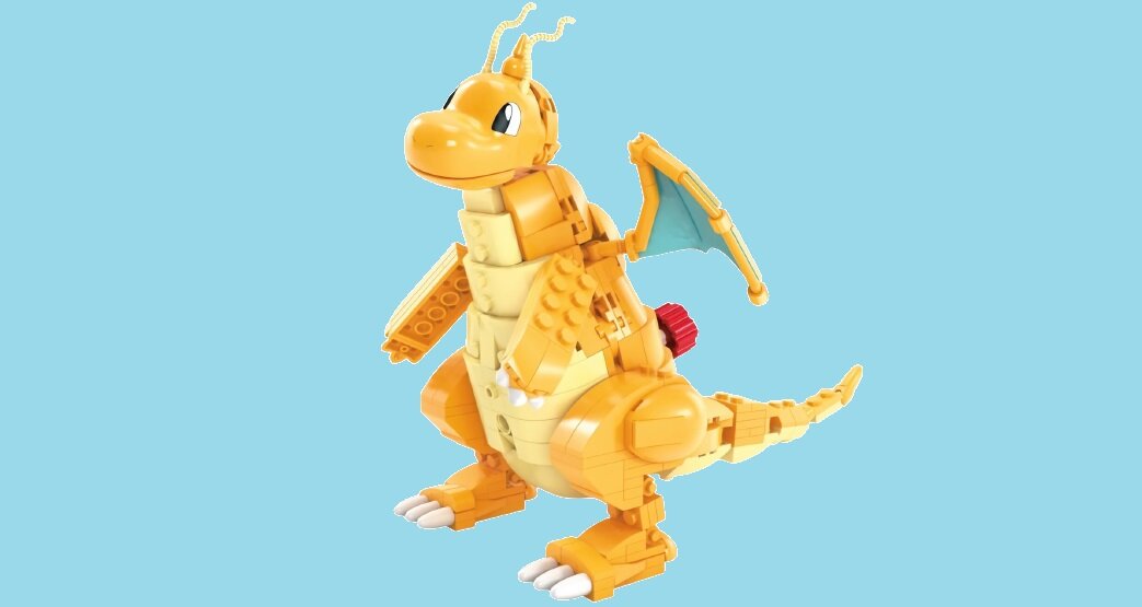 Klocki plastikowe MATTEL Pokemon Dragonite HKT25 chłopiec dziewczynka dziecko dzieciństwo zabawa kreatywność zestaw elementy ruchome elementy skrzydła