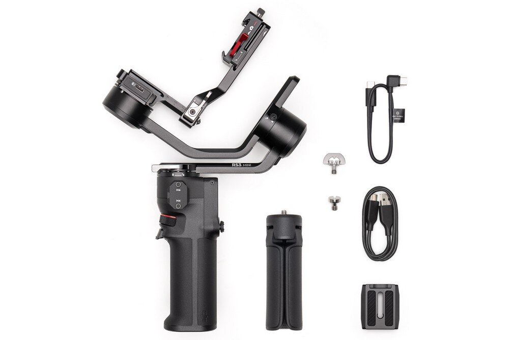 Gimbal DJI RS 3 Mini  fotografia stabilizacja nagrywanie żyroskop uchwyt zasilanie ładowanie bateria tryby przyciski złącza porty kompatybilność udźwig wykonanie pojemność 