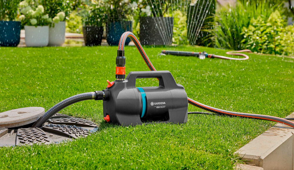 Pompa do wody GARDENA 4000-1 1762-20 elektryczna solidna konstrukcja wysokiej jakosci materialy zintegrowany uchwyt cicha praca 51 dB w odleglosci do 5 metrow innowacyjna obudowa z tworzywa sztucznego obnizenie halasu juz w ukladzie hydraulicznym