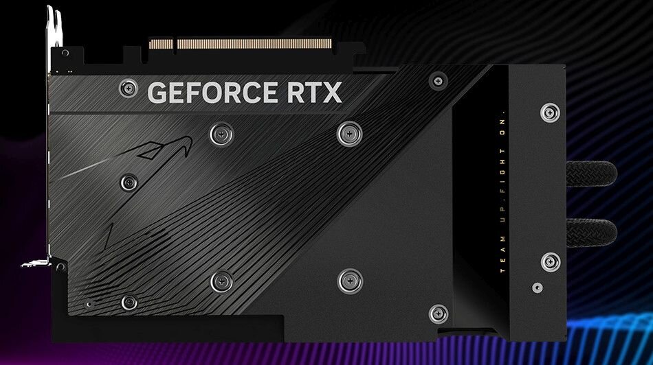 Karta graficzna GIGABYTE Aorus GeForce RTX 4090 Xtreme Waterforce 24GB - Metalowa płyta 
