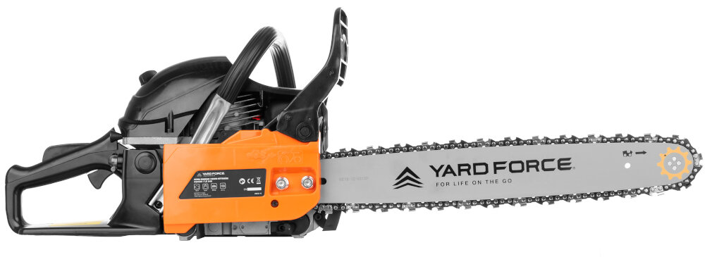 Piła spalinowa YARD FORCE YF-GLSA46 technologia automatycznego smarowania łańcucha automatyczny hamulec łańcucha
