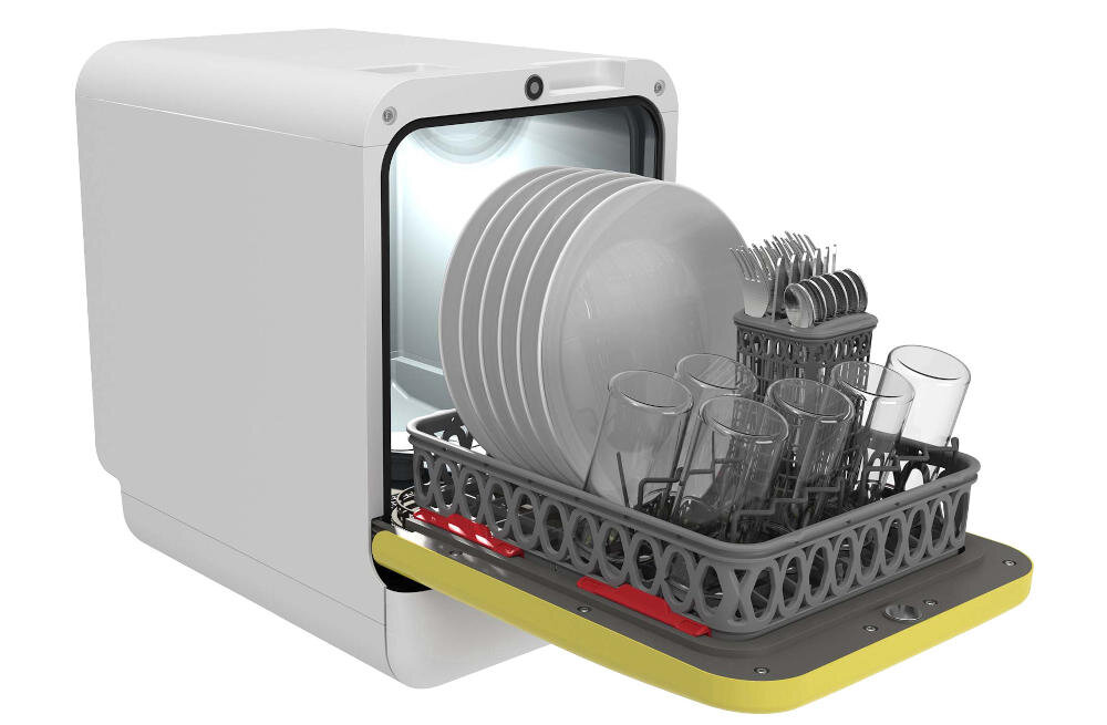DAAN TECH Bob 2 couverts zmywarka praca zmywanie programy express daily intensive eco maintenance magnetyczna konstrukcja automatyczne otwieranie suszenie