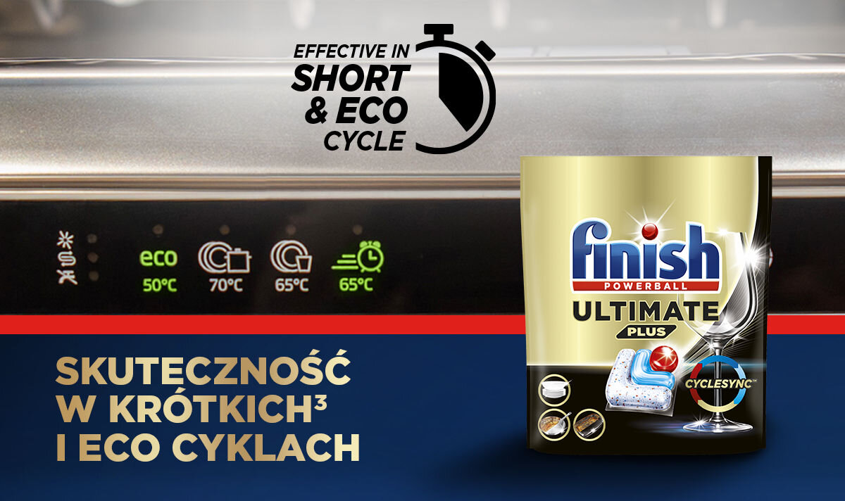Kapsułki do zmywarki FINISH Powerball Ultimate Plus All in 1 Baking soda - 25 szt. czystość blask 4 funkcje ochrona przed kamieniem