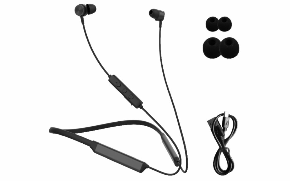 Słuchawki dokanałowe MANTA MNH01 Czarny design komfort lekkość dźwięk jakość wrażenia słuchowe ergonomia lekkość sport aktywność podróże czas pracy działanie akumulator