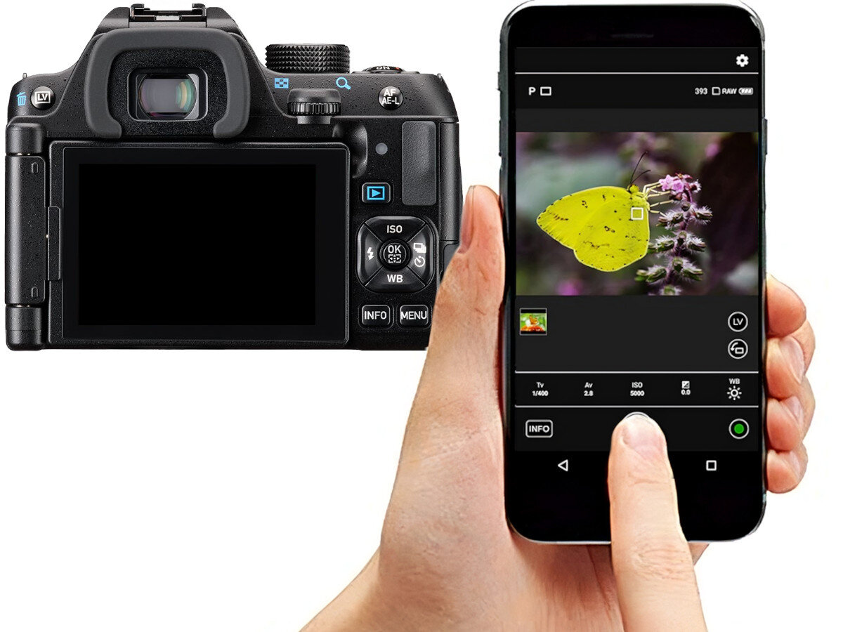 Aparat PENTAX KF Body Czarny łączność wi-fi aplikacja funkcje