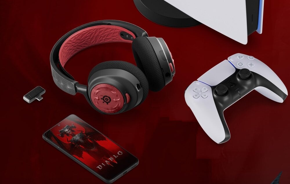 Słuchawki STEELSERIES Arctis Nova 7 Diablo IV design komfort lekkość dźwięk jakość wrażenia słuchowe ergonomia lekkość sport aktywność podróże czas pracy działanie akumulator 