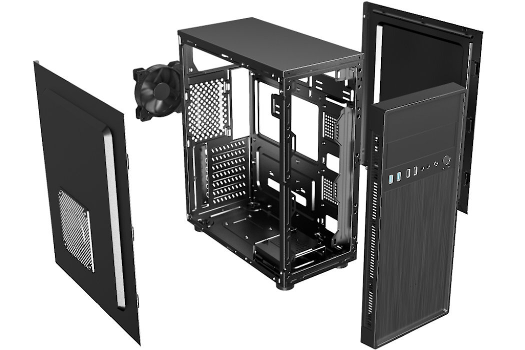 Obudowa GEMBIRD Fornax 160 Filtry montaż aranżowania kabli panel