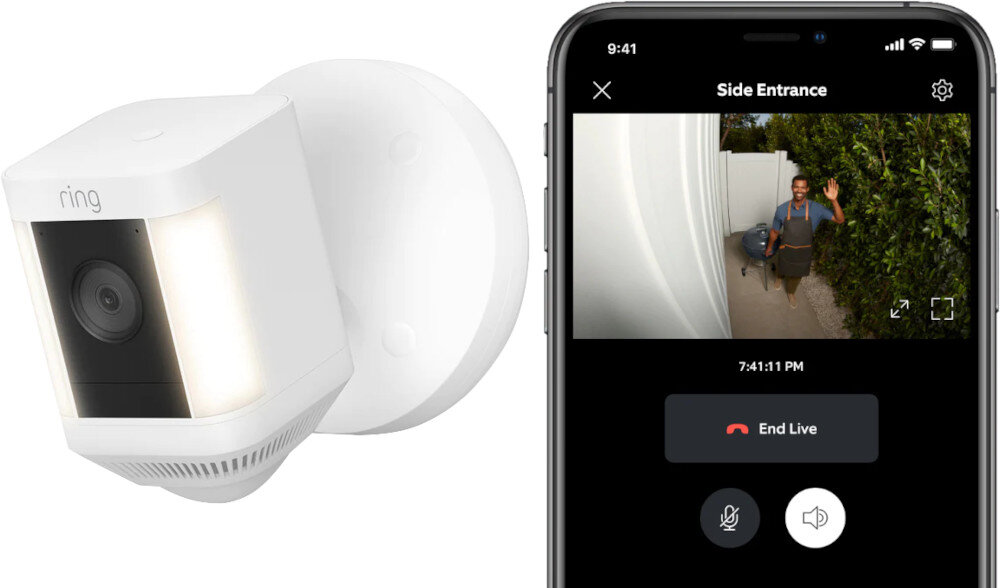 Kamera RING Spotlight Cam Plus Wired obsługa aplikacja sterowanie łączność