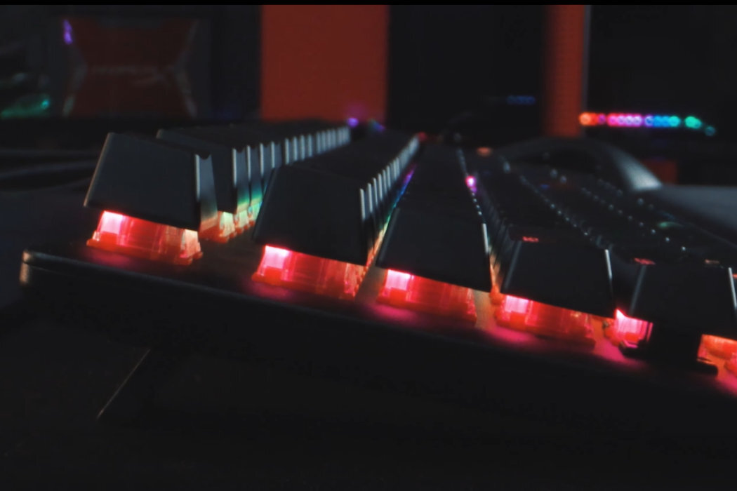 Klawiatura HYPERX Alloy Origins PBT Red wyposażenie tryb klawisze zabawa pamięć regulacja dynamika podświetlenie trwałość