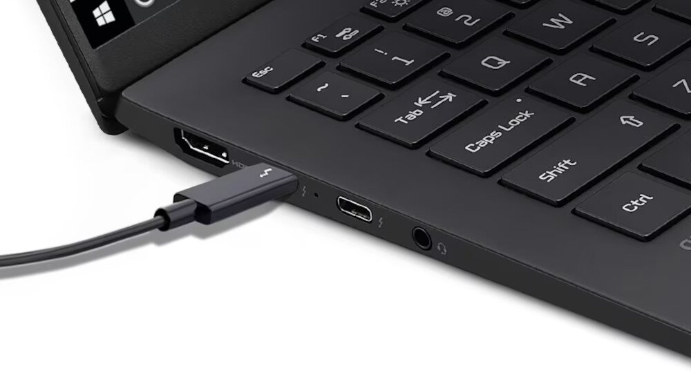 Laptop LG Gram 2023 16ZB90R-G.AA55Y złącza porty podłączenie czytnik karty pamięci