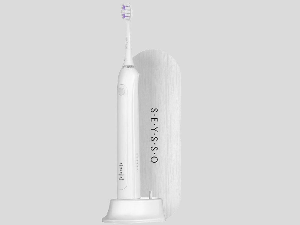 Szczoteczka soniczna SEYSSO Carbon Basic bialy 3 tryby mycia zebow Clean Soft Massage 82 000 ruchow sonicznych na minute