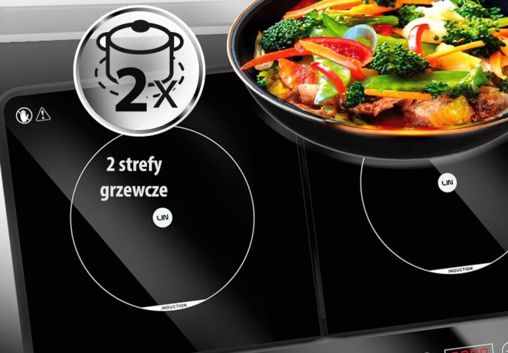 LIN LC-G3048 kuchenka nastawna bezpieczna gotowanie potrawy bez gazu bezpieczeństwo timer blokada przyciski