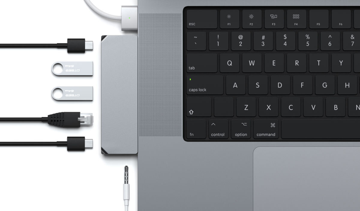 Hub SATECHI Pro ST-UCPHMIM Szary USB-C PD Gigabit Ethernet USB-A jack 3,5mm