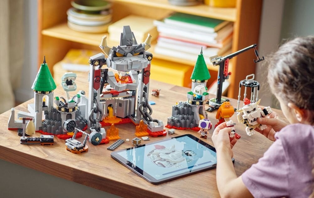 LEGO Super Mario Walka w zamku Dry Bowsera — zestaw rozszerzający 71423   klocki elementy zabawa łączenie figurki akcesoria figurka zestaw 