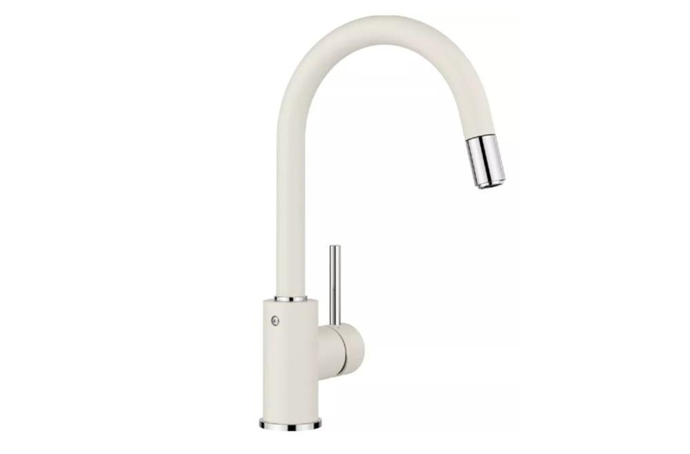 BLANCO Mida-S 526968 styl silgranit look harmonia bateria zlewozmywak regulacja strumień temperatura ręka ceramika trwałość nieszczelność