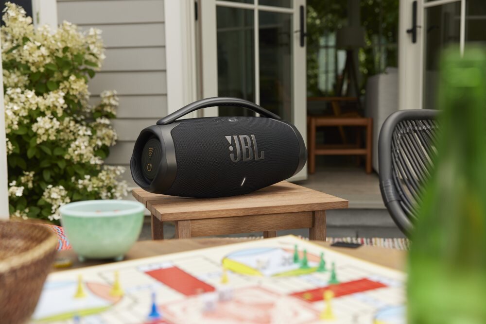 Głośnik JBL Boombox 3 WiFi mobilność bas moc strumieniowanie czas pracy czas działania ładowanie odporność zabezpieczenie 
