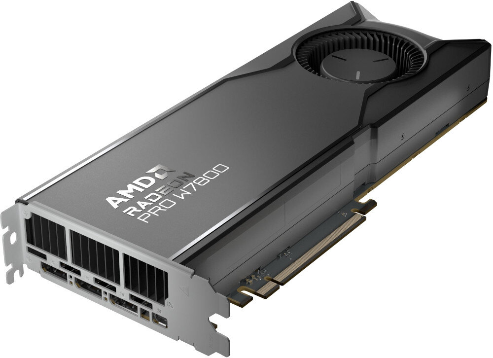 Karta graficzna AMD Radeon Pro W7800 złącza podłączenie Eyefinity