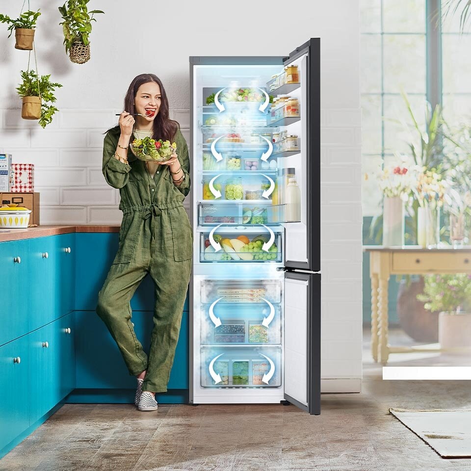 All-Around Cooling - system zapewniający równomierne chłodzenie w lodówce Samsung RB38C7B5DS9 z oferty sklepu Media Expert