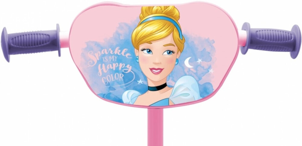 Hulajnoga dla dzieci DISNEY Princess kierownica standardowa antyposlizgowe uchwyty miekki material regulowana wysokosc w zakresie od 56,5 do 63 cm plakietka kolorowa z Kopciuszkiem