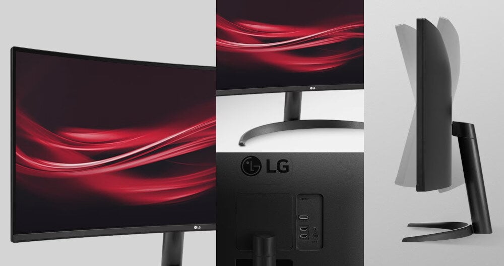 Monitor LG UltraWide 34WR50QC-B ergonomia regulacja nachylenie mocowanie VESA