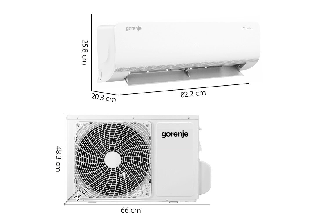 Klimatyzator Split GORENJE REA26IN KC REA26OUT KC Mobilne wymiary rozmiar