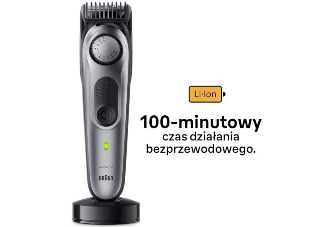 Trymer BRAUN BT7420 użytkowanie czas pracy wodoodporny czyszczenie Mocny akumulator litowo-jonowy Funkcja szybkiego ładowania 