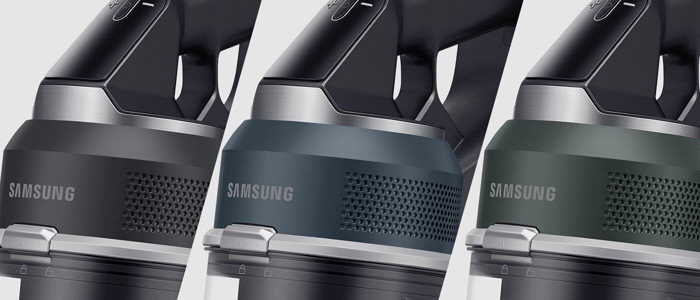 Zielone oraz czarne kolory odkurzacza Samsung VS20C9542TN dostępnego w Media Expert