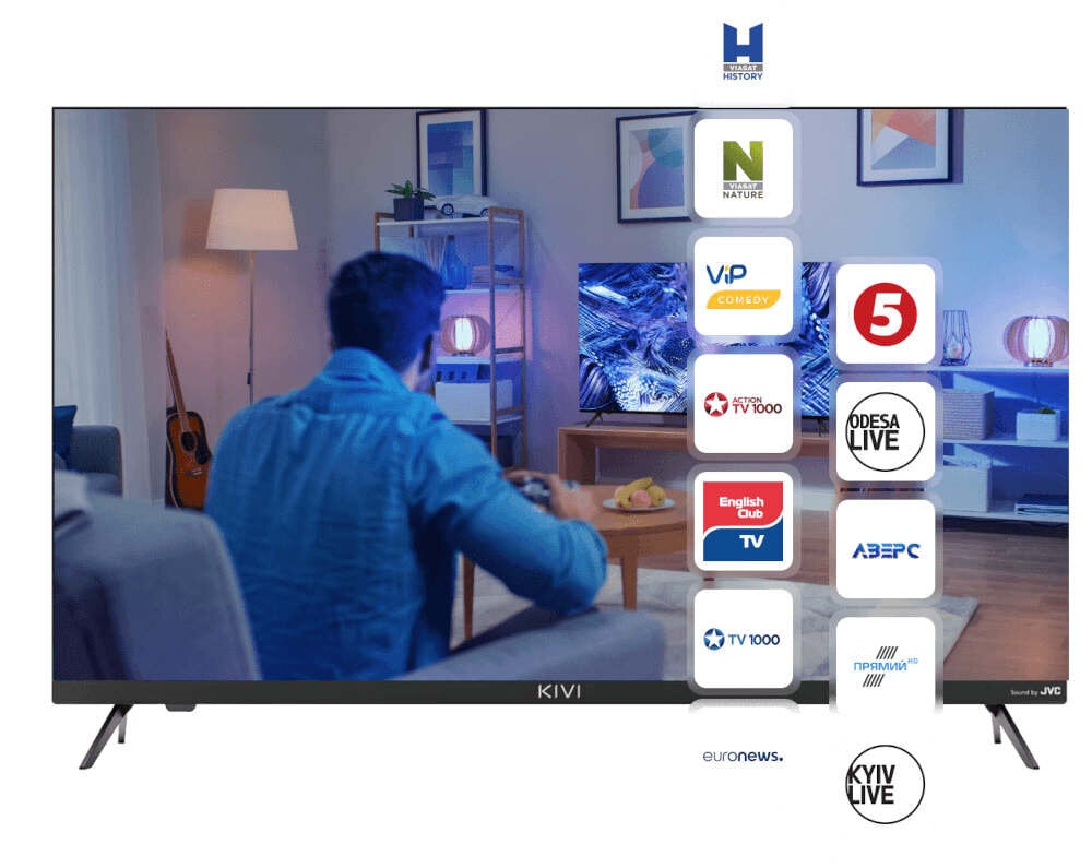 Telewizor KIVI 32H740NB 32 LED Android TV aplikacja kulturystyka