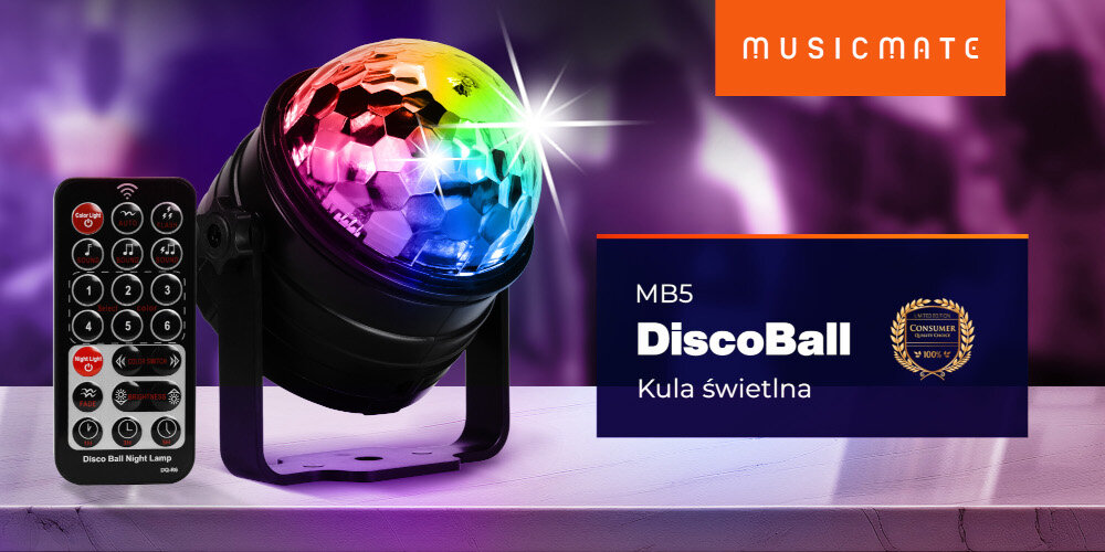Kula świetlna MUSICMATE MB5 DiscoBall - Twoje domowe centrum imprez