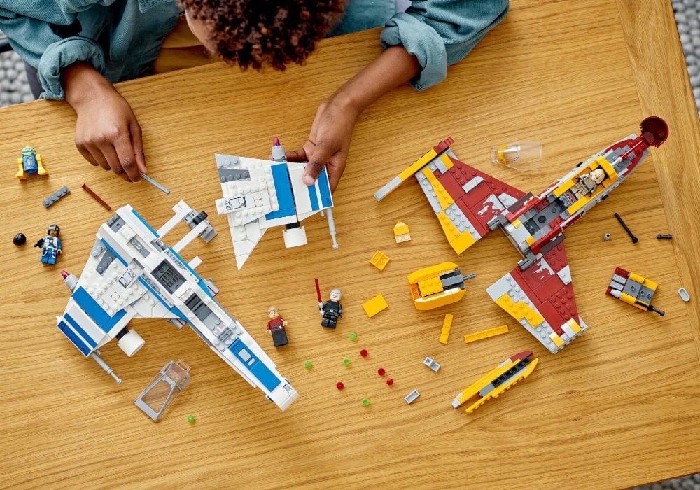 LEGO 75364 Star Wars E-Wing Nowej Republiki kontra Myśliwiec Shin Hati zabawa edukacja rozwój wyposażenie kreatywność