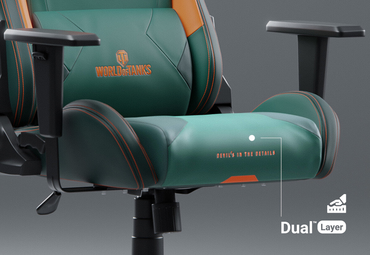 Fotel DIABLO CHAIRS X-One 2.0 (L) World of Tanks pianka siedzisko zagłówek poduszka materiał wykonanie