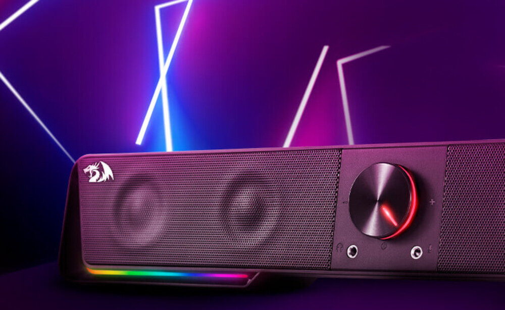 Soundbar komputerowy REDRAGON Darknets GS570 dźwięk audio minimalizm design podświetlenie RGB 