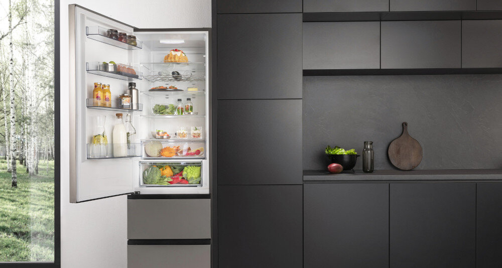 れん　白　黒　4764 Lodówka HISENSE RM469N4ACE 3D No Frost 200cm Stalowo-szara