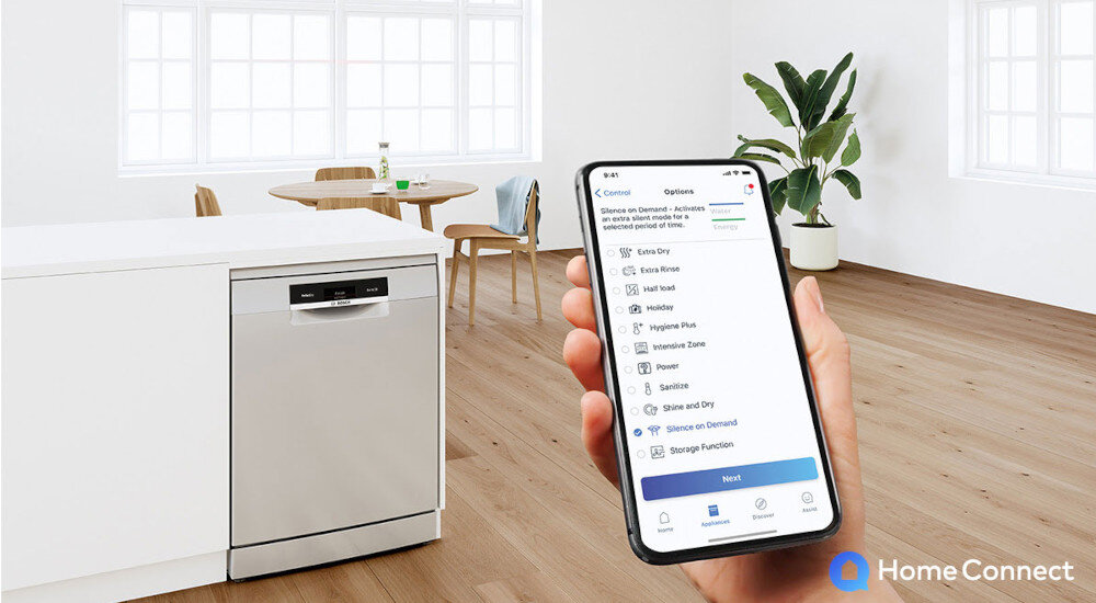 Zmywarka BOSCH SMV4HTX00E Aplikacja HomeConnect sterowanie monitorowanie zdalne funkcje ustawienia programy