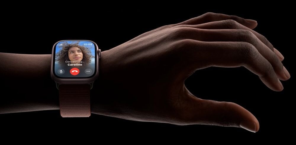 Smartwatch APPLE Watch 9 ekran bateria czujniki zdrowie sport pasek ładowanie pojemność rozdzielczość łączność sterowanie krew puls rozmowy smartfon aplikacja 