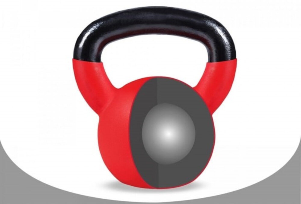 Kettlebell GORILLA SPORTS 2466 8 kg z wysokiej jakosci zeliwa gumowa powloka