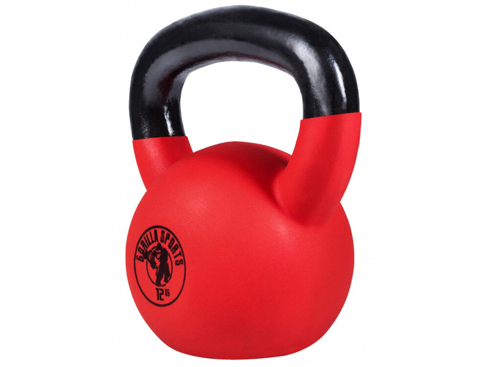 Kettlebell GORILLA SPORTS 2469 12 kg solidna konstrukcja latwe utrzymanie i przechowywanie wodoodpornosc