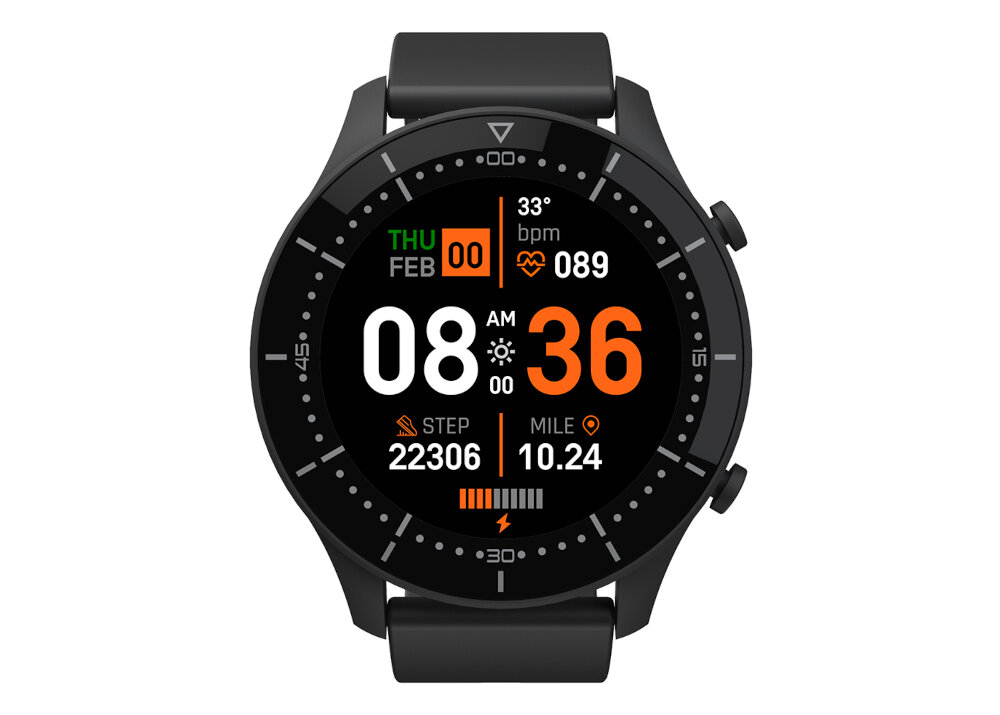 Smartwatch MEDIA-TECH Activeband Genua Czarny ekran bateria czujniki zdrowie sport pasek ładowanie pojemność rozdzielczość łączność sterowanie krew puls rozmowy smartfon aplikacja