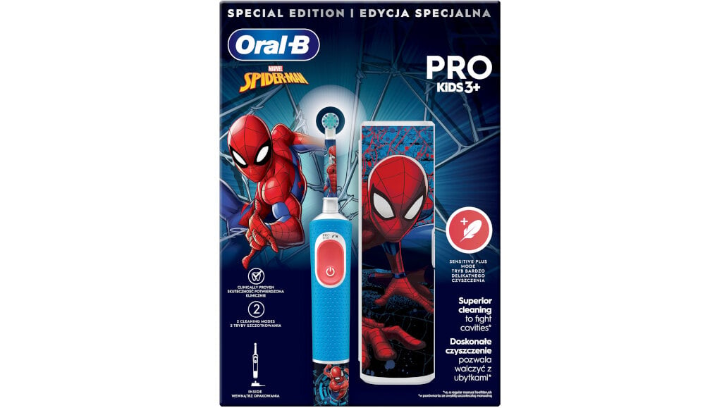 Szczoteczka rotacyjna ORAL-B D103 Kids Pro Spiderman + Etui czyszczenie zeby dzieci