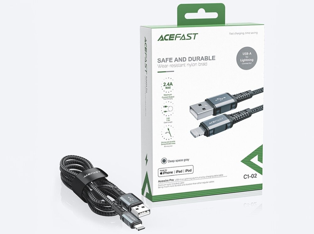 Kabel USB - Lightning MFI ACEFAST 1.2 mkabel z certyfikatem apple kabel mfi kabel lightning kabel do iphone kabel usb-lightning