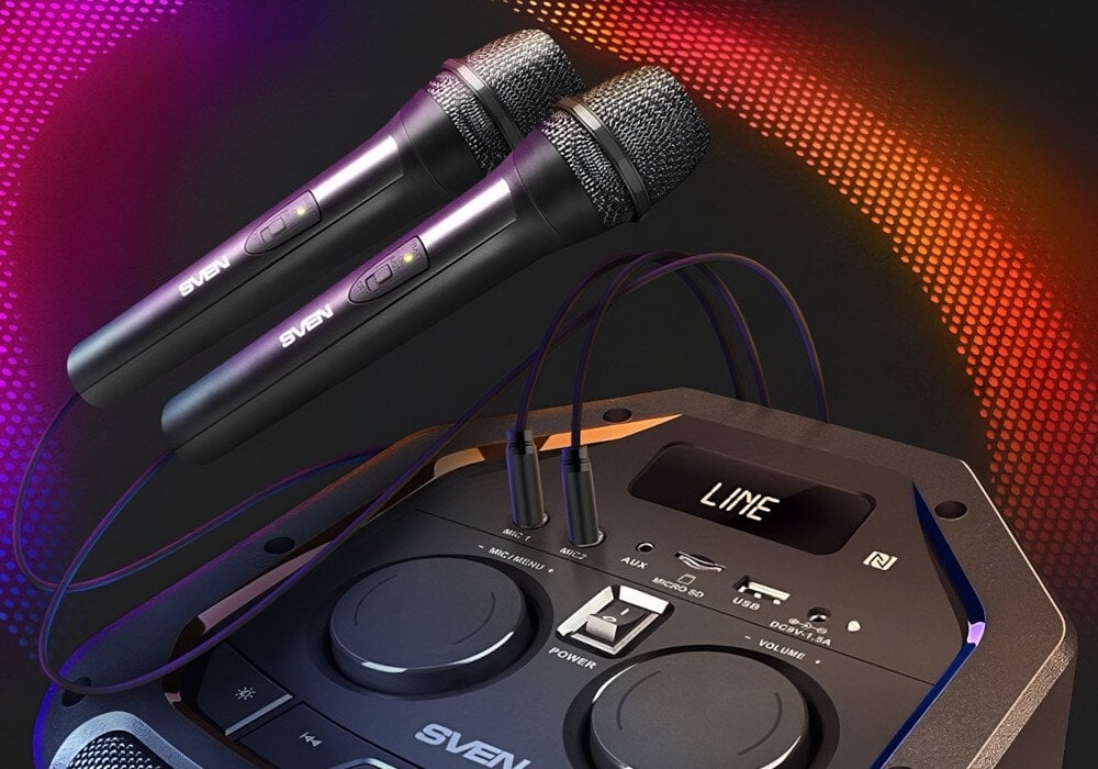 Power audio SVEN PS-710 karaoke mikrofony echo