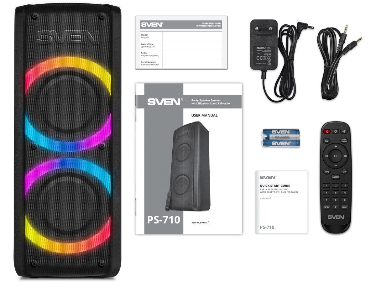 Power audio SVEN PS-710 zestaw zawartość