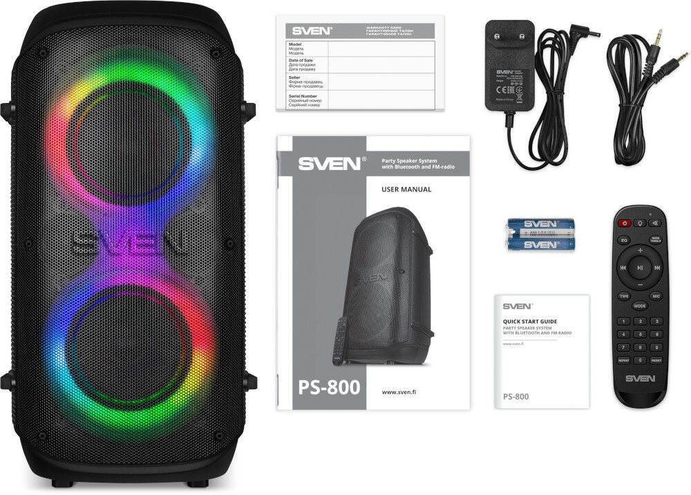 Power audio SVEN PS-800 opakowanie zawartość
