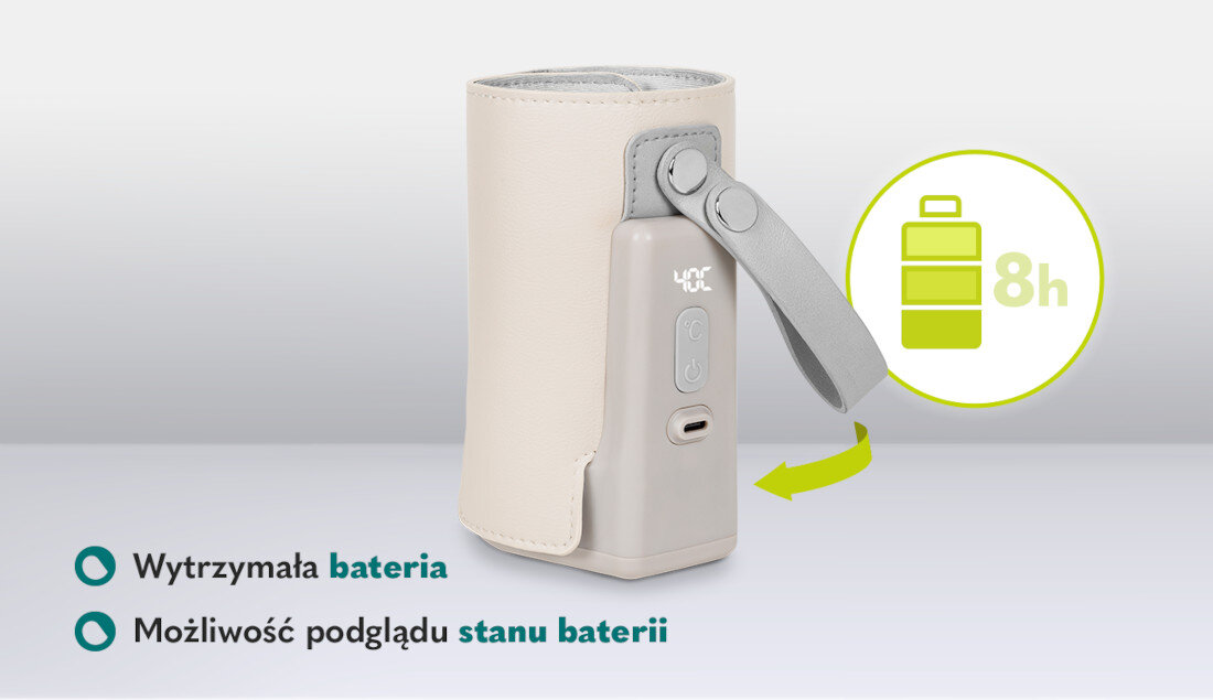 Podgrzewacz do butelek LIONELO Thermup Go Plus Beżowy mobilny mleko podgrzewanie