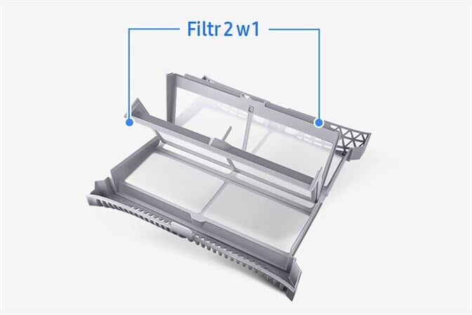 Filtr 2w1 ułatwia utrzymanie urządzenia w czystości: Samsung DV90T5240AWS6: fotografia