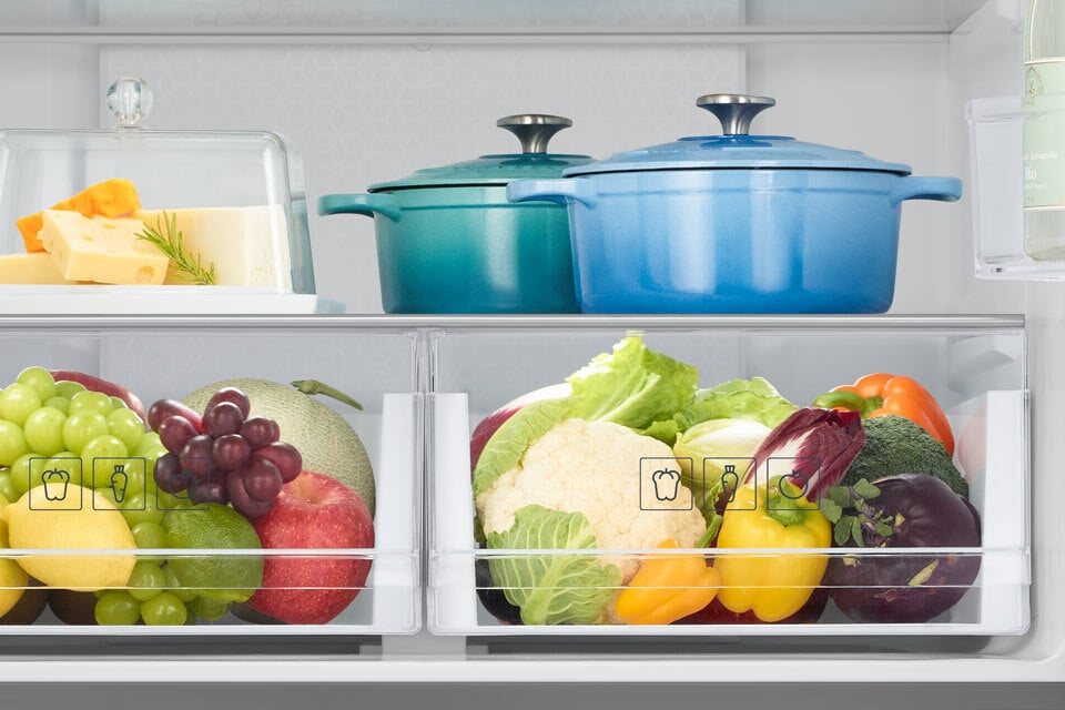 Specjalne szuflady na owoce i warzywa przedłużają okres ich świeżości