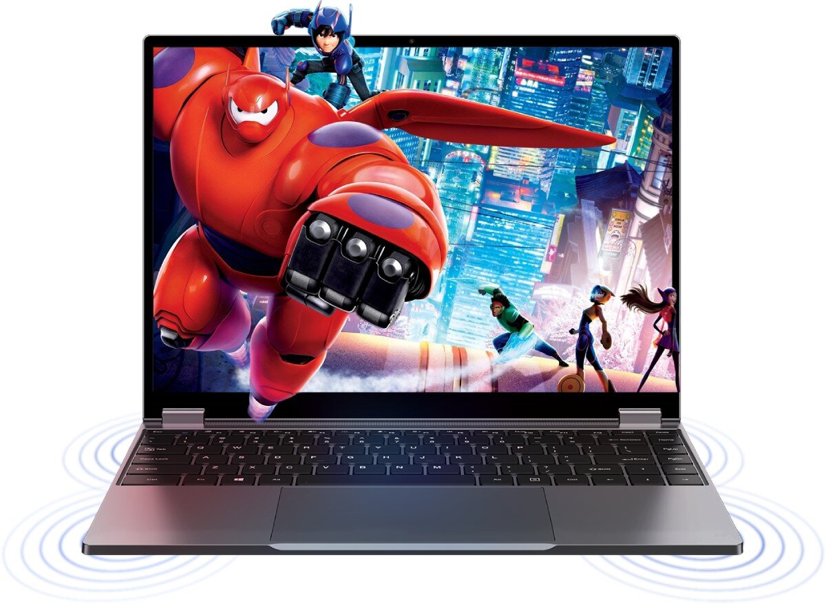 Laptop CHUWI FreeBook 2023 13.5 IPS Celeron N100 12GB RAM 512GB SSD Windows 11 Home dźwięk głośniki kamera mikrofon