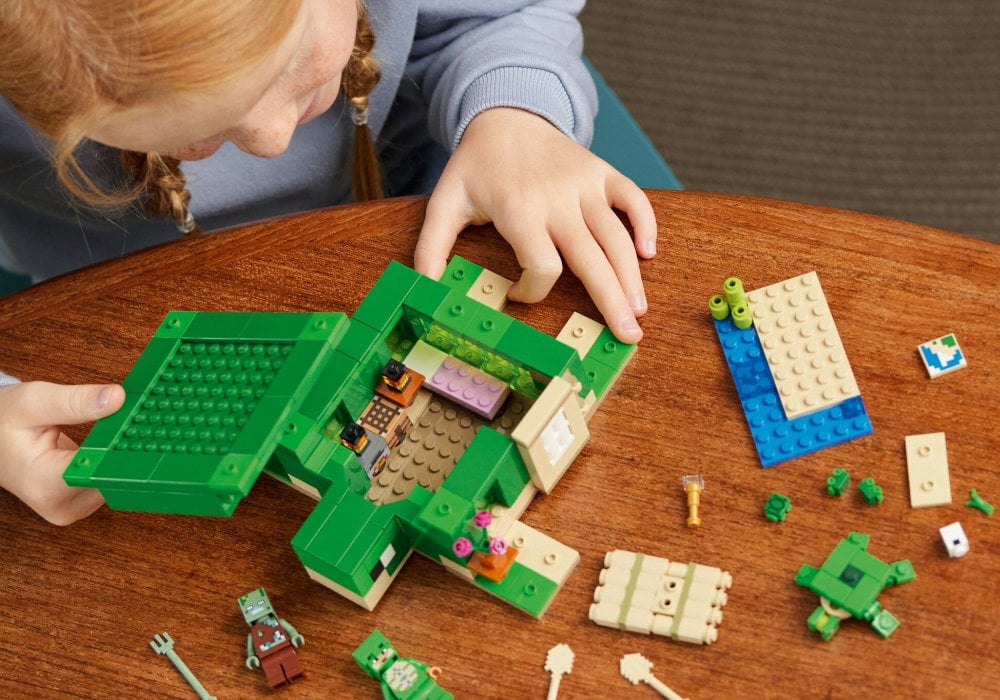 LEGO 21254 Minecraft Domek na plaży żółwi zabawa edukacja rozwój wyposażenie kreatywność
