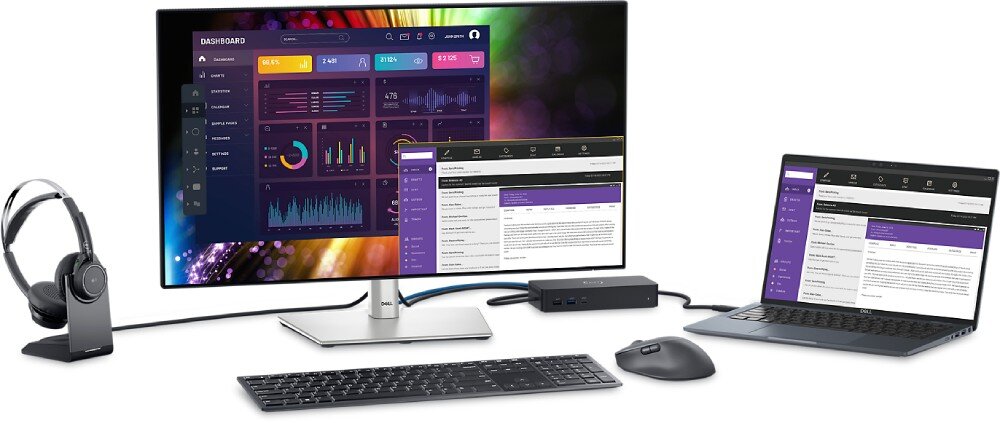  Monitor DELL UltraSharp U2724DE 27 2560x1440px IPS 120Hz porty złącza podłączenie